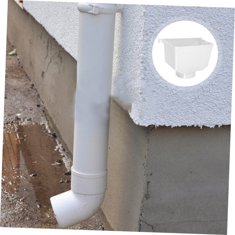 SHINEOFI Rain Downspout Connector PVC Gutter Adapter for Rainwater Drainage