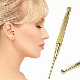 2 Pcs Ear Urn Sticks, Knock-type, Spring Pushing Points, Ear Urn Sticks, Round Tips, Positioning, Simple, Lightweight (Style 1)