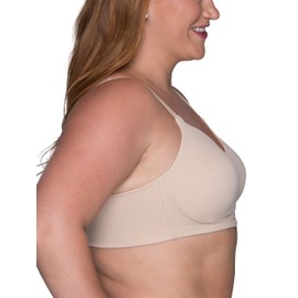 Vanity Fair Women's Beauty Back Smoothing Wireless Bra, Comfort and Support, Simple Sizing Available S-3XL, Neutral, Medium