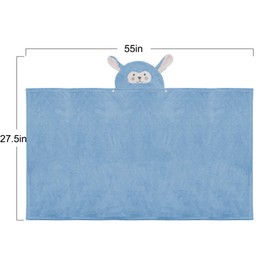 ROMASA Baby Bath Towel Hooded Ultra Soft Towel Highly Absorbent Bathrobe Blanket Toddlers Shower Gifts for Boys Girls-27.5" x 55" (Blue)