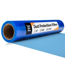 TapeManBlue Duct Protection Film, 36 inch x 200 feet, Made in USA, Temporary Protective Film for HVAC Ductwork, Blue Self Adhesive Duct Protector Film with Clean Removal