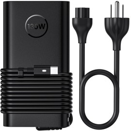 130W USB C Laptop Charger for Dell XPS 15 17 2in1 9575 9500 9510 9520 9530 9700 9710 9720 9730 Latitude 5520 5510 5420 7410 7310 7210 9410 9510 9520 Precision 5530 5550 5560 5570 5750 5760 3560 3550