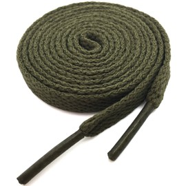 YFINE 43.31" Inch Multiple Solid Colors Flat Shoe Laces Shoelaces for Shoes(2 Pair) Army Green