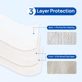 JMU JMU White Dental Bibs, 50 Pack Disposable Dental Bibs 3-Ply Waterproof Tattoo Bibs Table Covers 13" x 18"