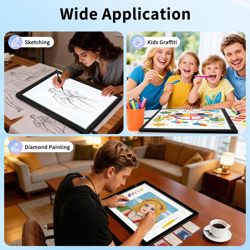 Ultra Thin Light Pad for Tracing, A4 Drawing Light Board