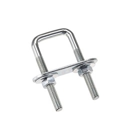 TA-VIGOR 4 sets M6 Square U-Bolts, 20mm Inner Width 50mm Length Steel U-Bolts with Nut, Plate, Washer for Attaching Piping Conduit Cable Tube Brackets Boat Trailer