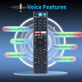 CLVIZCXOM Replacement Voice Control Remote Control Compatible with Sony Bravia LED LCD TV KD-43XF8588 KD-43XF8596 KD-43XF8599 KD-43XF8796 KD-49XE8004 KD-49XE8005 (RMF-TX310E)