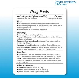 Puregen Sodium Chloride Tablets Normal Salt 1 GM (1000 mg) 100 Tablets Pack of 2