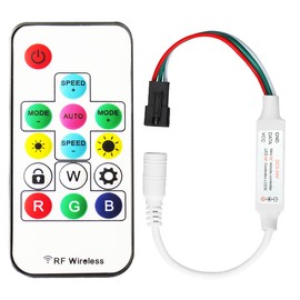 Tesfish 300 Kinds of Changes Digital LED Strip Controller with 14Key RF Wireless Remote for DC5V/12V/24V WS2812B WS2812 Strip