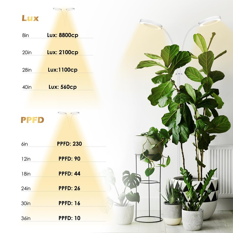 GLOWRIUM Grow Light with Stand,2-Head LED Plant Light for Indoor