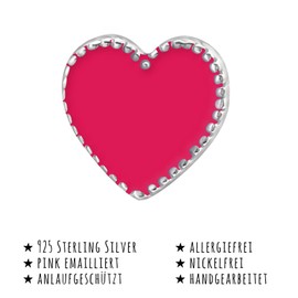 Monkimau Girls' Heart Stud Earrings 925 Sterling Silver, Sterling Silver