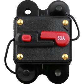 EATAKWARD 50 Amp Automotive Circuit Breaker, Robust Auto Circuit Breaker Reset Fuse Inverter, Black Car Protection Circuit Breaker, for Car Marine Boat System (12-24 Volts)