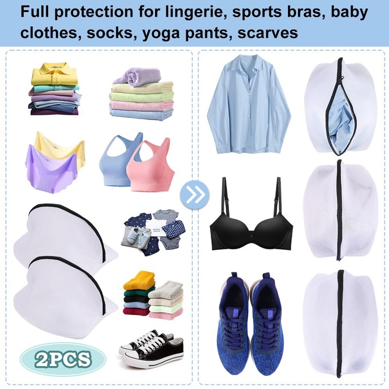 Vivifying Shoes Washing Bags, Set of 2 Mesh Shoes Laundry