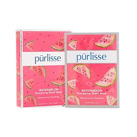 Purlisse - Máscara energizante de sandía, sin crueldad y limpia, sin parabenos ni sulfatos, con vitaminas A, B y C, aloe vera calma la piel, paquete  