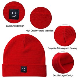 Baby Beanie Hats for Girls Boys,Knit Kids Beanie Toddler Winter Hat 0-8 Years Red