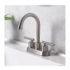 Project Source Larton Brushed Nickel 4in centerset WaterSense Bathroom Faucet