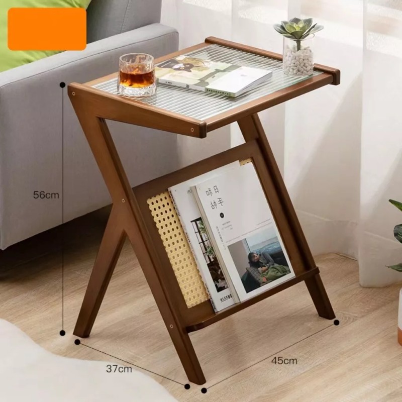 Mesa De Centro Minimalista Cristal Moderna Sala Elegante Oro Mese