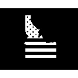Legacy Innovations Idaho State American Flag LLI | Decal Vinyl Sticker | Cars Trucks Vans Walls Laptop | White | 5.5 x 4.1 in | LLI1832