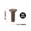 Henne Bery 3/8" Long 6-32 Thread, Oval Head Milled Slot