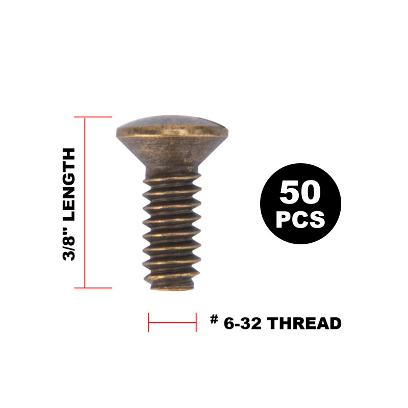Henne Bery 3/8" Long 6-32 Thread, Oval Head Milled Slot