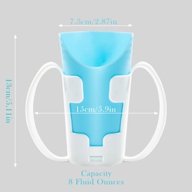 JFGLORIX Nosey Cups with Holder 8.7oz,Elderly Care Cups for Physical Therapy Recovery and Rehabilitation