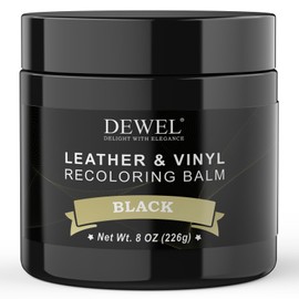 DEWEL Leather Recoloring Balm, Black Leather Color Restorer for Scratched and Faded, Leather Scratch Remover, Upgrade Leather Repair Kit for Restore Couches, Car Seats, Shoes, Boots
