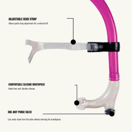 FINIS Original Swimmer’s Snorkel, Center-Mount Design, Adult, Pink