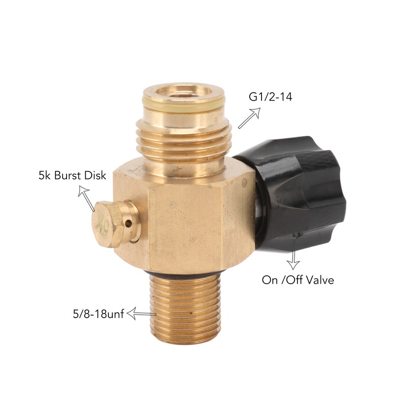 G1/2 14 CO2 Cylinder Refill Adapter Bottle Connector with Black