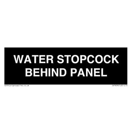 Water Stopcock Behind Panel Sign 150mm x 50mm L15