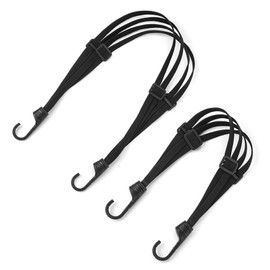 YFFSFDC Luggage Straps with Hooks on both ends, Elastic Adjustable Hooks, Tie-Down Strap, Elastic Rope, Perfect for Motorcycle, Bicycle, Carry Cart, 23.6 inches (60 cm) + 35.4 inches (90 cm), Set of 2