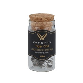 Vapefly Ni80 Tiger Prebuilt Coil (28GA+38GA)*2+24GA*38GA 0.6 Ohm - Pack of 6