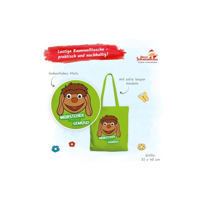 Trötsch Unser Sandmännchen Stoffbeutel Moppi: Beutel Tasche Einkaufstasche