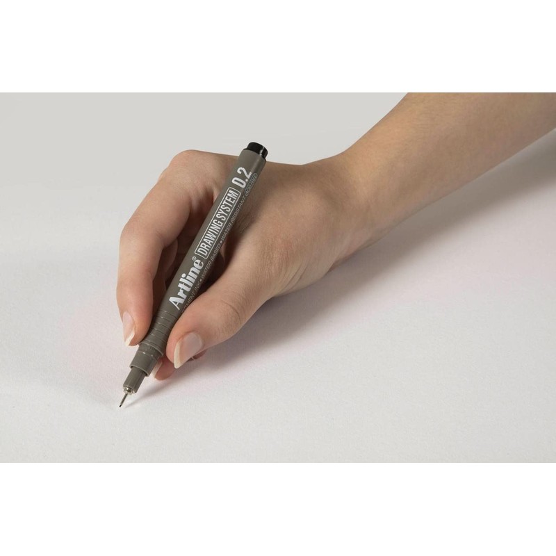 Artline, 123201, Drawing System Pen, Metal Reinforced Nib, 0.2mm, Black,