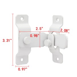 Wocoe 90 Degree Flip Door Sliding Latch, Matte White Stainless Steel Safety Door Lock, Right Angle Curved Door Buckle, Secure Latch for Sliding Doors and More