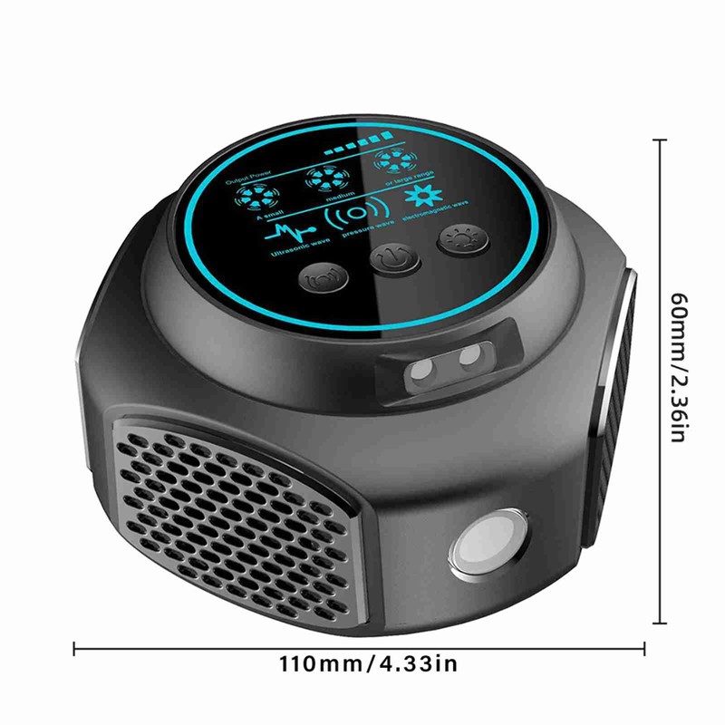 4 in 1 Rodent Deterrent 360 Degree 5KHz-45KHz Ultrasonic Rodent