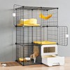 Oneluck Cat Cage Indoor with Litter Box 3-Tier DIY Cat
