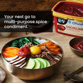 Gochujang – Korean Red Chili Paste [ Mild | 1.1 lb (500g) ] – Gluten-Free/ 0 Fat/ 0 Cholesterol / (40 Calories/Serving) | Spicy & Sweet Savory Fermented Sauce | Great for Bibimbap, Marinades, Stews & BBQ - O’food