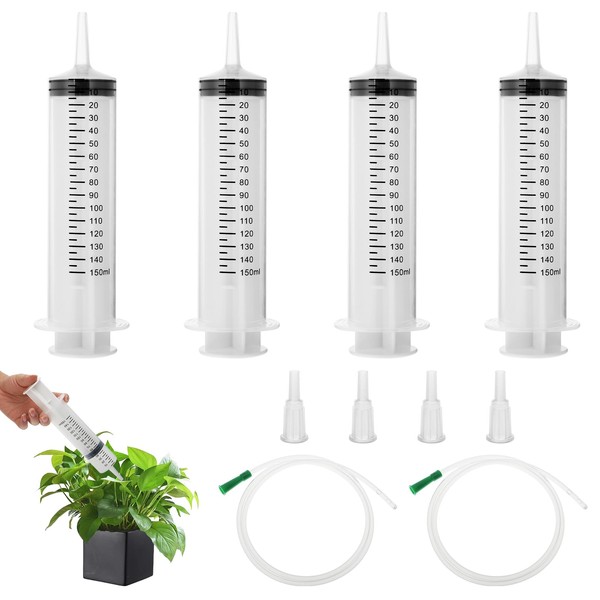 150 ml Plastic Curved Syringe, Pack of 4 Reusable Large