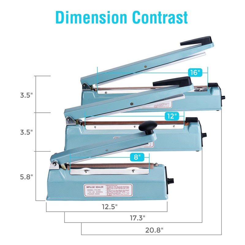 METRONIC Impulse Sealer 8 inch, Manual Heat Sealer Machine for