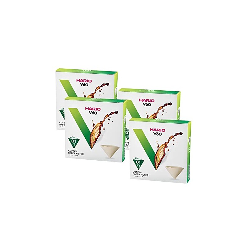 hario V60 Paper Filter bs-01 W-w-w 40 Count Set of 4 