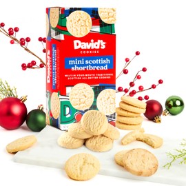 David's Cookies Mini Shortbread Pure Butter Cookies 1 Pack - Traditional Scottish Style Butter Cookies, OU Kosher Certified, Decadent Gourmet Shortbread Cookies Snack Box for Tea, Coffee, & Gifting