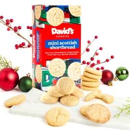David's Cookies Mini Shortbread Pure Butter Cookies 1 Pack - Traditional Scottish Style Butter Cookies, OU Kosher Certified, Decadent Gourmet Shortbread Cookies Snack Box for Tea, Coffee, & Gifting