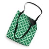 Green White Connected Hexagon Ring Circle Geometric Pattern Tote Bag