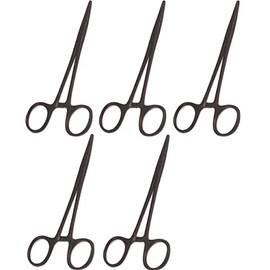 AAProTools 5 Black Color Mosquito Locking Hemostat Forceps Straight 5" Ideal for All Types of Hobby and First Aid Kit