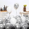 ZHOUHON Pack of 60 Silver Balloons, Confetti Balloons, White Balloons,