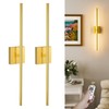 VOLISUN Battery Operated Wall Sconce Set of Two, Gold Rechargeable