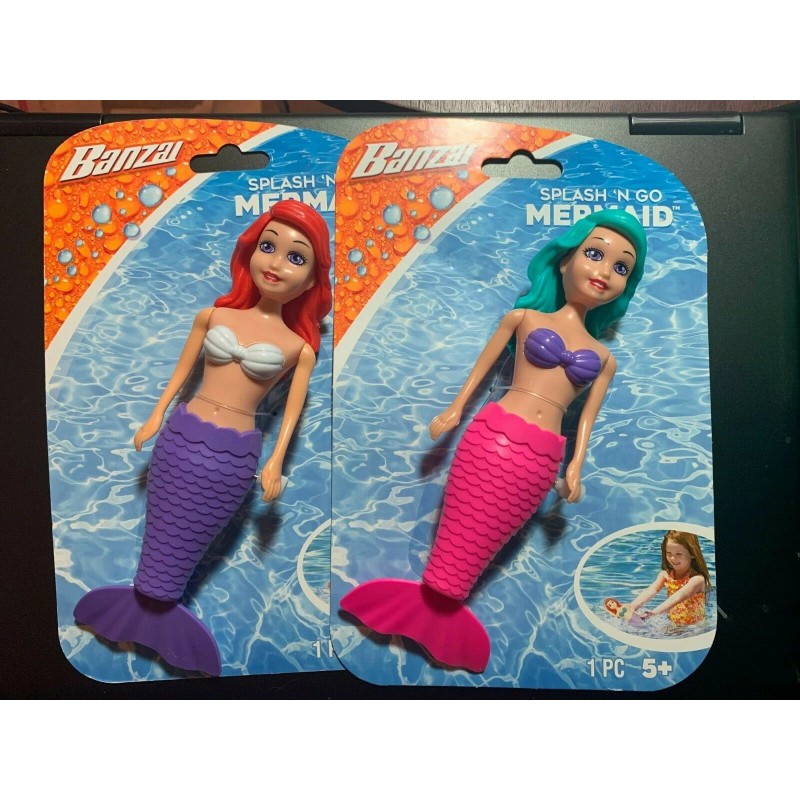 BANZAI SPLASH 'N GO MERMAID POOL TOY NIP SWIM WITH