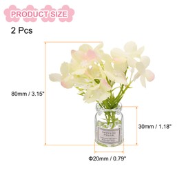 CoCud Mini Flowers Dollhouse in Vase, Silk Plastic Miniature Dollhouse Accessories with Tiny Flower Yellow - (Applications: for 1:12 1:8 or 1:6 Scale Fairy Micro House) 2-Pieces