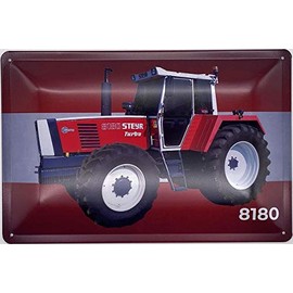 Deko7 Tin Sign 30 x 20 cm Steyr Tractor Type 8180 Turbo