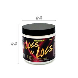Taha Locs & Locs Gel - 5X Super Extra Hold, Natural & Non-Damaging for Locs, Braids, Twists - 16 Oz (Chebe, Pack of 3)